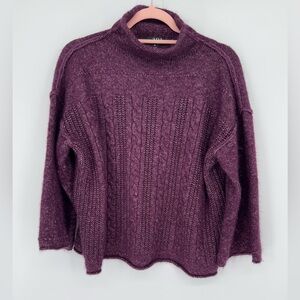 A.N.A. A New Approach Women's Plum Cable Knit Sweater Size XL